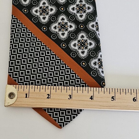 Pierre Cardin Creation Paris Tie Silk Multicolor W4.5 L55" Boho Geo Floral Vtg - Picture 7 of 13